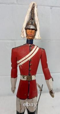 Antique 19th century British life guard troop hand carved wood sculpture statue