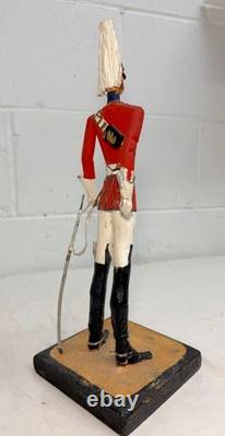 Antique 19th century British life guard troop hand carved wood sculpture statue