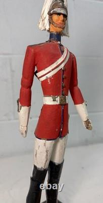 Antique 19th century British life guard troop hand carved wood sculpture statue
