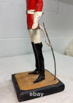 Antique 19th century British life guard troop hand carved wood sculpture statue