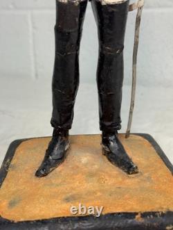Antique 19th century British life guard troop hand carved wood sculpture statue