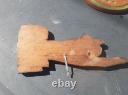 Antique 19thc Folk Art Carved Hand Pointing Trade advertising Sign odd fellows