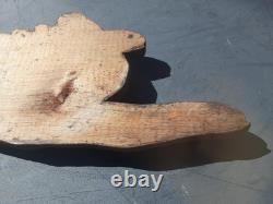 Antique 19thc Folk Art Carved Hand Pointing Trade advertising Sign odd fellows