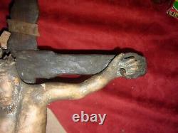 Antique 20 Hand Carved Wall Crucifix-Cross-Christ Folk Art-Santos-Bultos-1800s