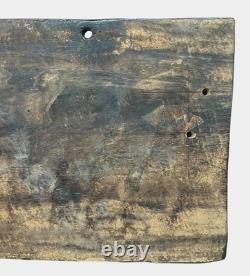 Antique 20th C Folk Art Baroque Carved Colored Angel Wooden Wall Panel