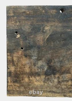 Antique 20th C Folk Art Baroque Carved Colored Angel Wooden Wall Panel