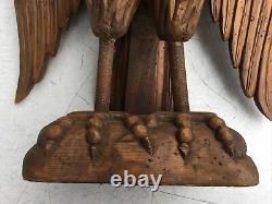 Antique AAFA Folk Art Large Carved Wood Wooden Eagle Bible Book Stand Holder