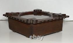 Antique AMERICAN FOLK ART CARVED HEARTS & STARS WOOD SHADOW BOX FRAME