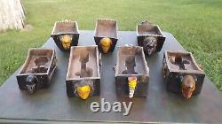 Antique African Folk Art Hand Carved 7 Pieces Wood Beautiful