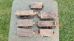 Antique African Folk Art Hand Carved 7 Pieces Wood Beautiful