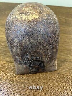 Antique African PRIMITIVE Hand Carved Wood Bowl Dot Pattern Folk Art #11