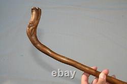 Antique American Folk Art Cane Carved Stylized Dog Walking Stick Collector Grade