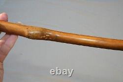 Antique American Folk Art Cane Carved Stylized Dog Walking Stick Collector Grade