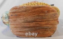 Antique American Folk Art Carved Wood Goose Bird Polychrome Paint c1900 18