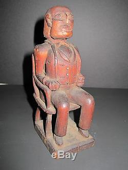 Antique American Folk Art President Martin Van Buren Early Carving Masterpiece