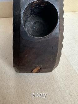 Antique Asian Hand Carved Wooden Dog Sculpture Inlaid Eyes Folk Art