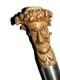 Antique British Hallmarked Silver 1903 Carved Head Folk Art Walking Stick Cane