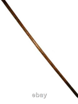 Antique British Hallmarked Silver 1903 Carved Head Folk Art Walking Stick Cane