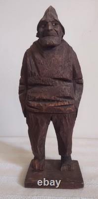 Antique C(arl) J(ohan) Trygg Flat Plane Wood Sculpture, Signed, Dated 1919, 10H