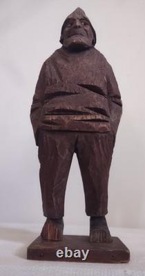 Antique C(arl) J(ohan) Trygg Flat Plane Wood Sculpture, Signed, Dated 1919, 10H