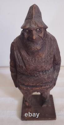 Antique C(arl) J(ohan) Trygg Flat Plane Wood Sculpture, Signed, Dated 1919, 10H