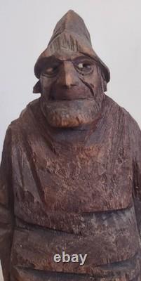 Antique C(arl) J(ohan) Trygg Flat Plane Wood Sculpture, Signed, Dated 1919, 10H