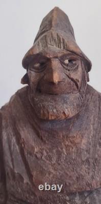 Antique C(arl) J(ohan) Trygg Flat Plane Wood Sculpture, Signed, Dated 1919, 10H