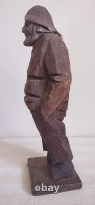 Antique C(arl) J(ohan) Trygg Flat Plane Wood Sculpture, Signed, Dated 1919, 10H