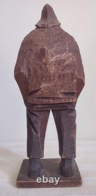 Antique C(arl) J(ohan) Trygg Flat Plane Wood Sculpture, Signed, Dated 1919, 10H