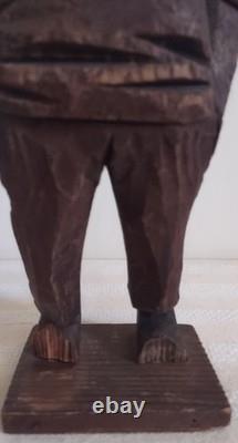 Antique C(arl) J(ohan) Trygg Flat Plane Wood Sculpture, Signed, Dated 1919, 10H
