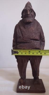 Antique C(arl) J(ohan) Trygg Flat Plane Wood Sculpture, Signed, Dated 1919, 10H