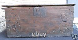 Antique Canadian Northwest Bc British Columbia Folk Art Carved Wood Trunk Box