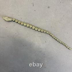 Antique Carved Painted Snake Toy Beaded Clay Folk Art Early 1900s Americana