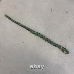 Antique Carved Painted Snake Toy Beaded Clay Folk Art Early 1900s Americana