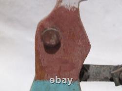 Antique Carved & Painted Wood Folk Art Whirligig Woman Pumping Water Horses Tree