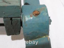 Antique Carved & Painted Wood Folk Art Whirligig Woman Pumping Water Horses Tree