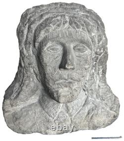 Antique Carved Stone Bust Folk Art Tennessee Late 1800s Carving