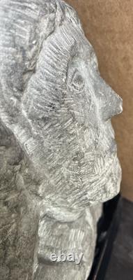 Antique Carved Stone Bust Folk Art Tennessee Late 1800s Carving