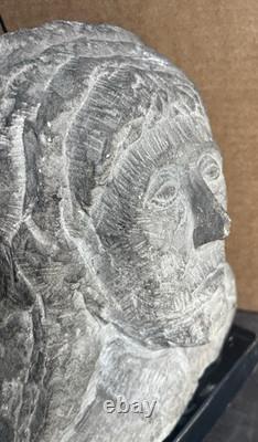 Antique Carved Stone Bust Folk Art Tennessee Late 1800s Carving