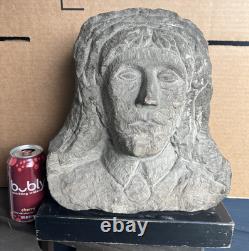Antique Carved Stone Bust Folk Art Tennessee Late 1800s Carving