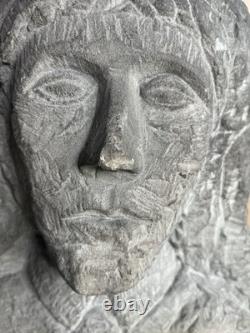 Antique Carved Stone Bust Folk Art Tennessee Late 1800s Carving