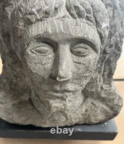 Antique Carved Stone Bust Folk Art Tennessee Late 1800s Carving