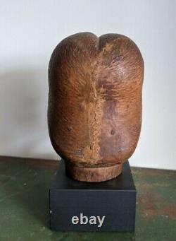 Antique Carved Wood Head Bust AAFA Folk Art Outsider Brut ca 1925 Carving