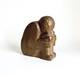 Antique Carved Wood Kneeling Figure Folk Art Art Deco Signed Moody Wpa Style