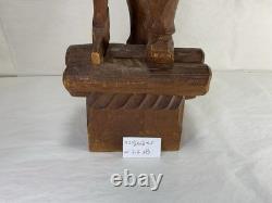 Antique Carved Wood Lumberjack Figure Folk Art Statue 20 in Rare