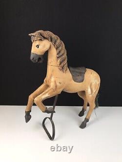 Antique Carved Wood Polychrome Carousel Horse 24