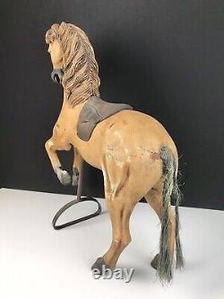 Antique Carved Wood Polychrome Carousel Horse 24