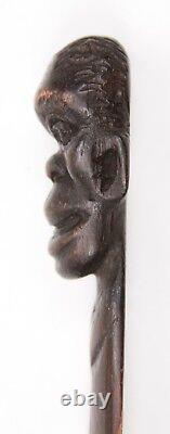 Antique Carved Wooden Folk Art Letter Opener Dated 1904 Black Americana Old Man