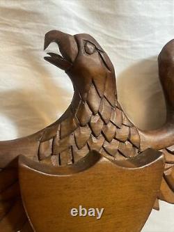 Antique Carved Wooden Patriotic Eagle Signed Joe Wye folk art bellamy style