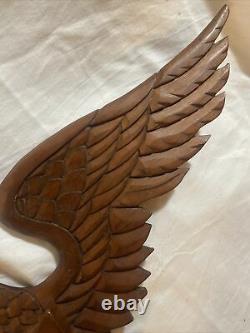 Antique Carved Wooden Patriotic Eagle Signed Joe Wye folk art bellamy style